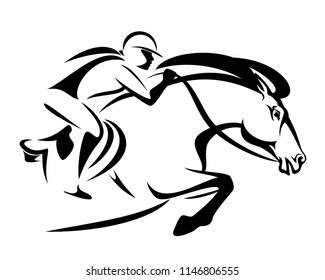 759 Show Jumping Horse Outline Images, Stock Photos & Vectors ...