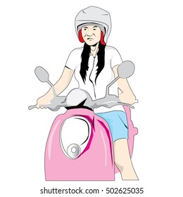 woman riding a motorcycle 