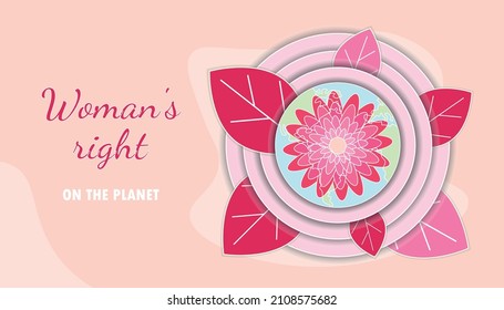 The woman is right. Symbolism of women's rights. Colorful illustration with feminism forms. The best design to show the power of women.
Flat vector illustration.