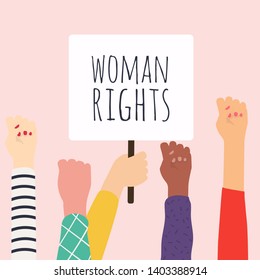 Woman right. Women resist symbol. Vector illustration.