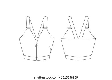 woman ring pull strap top flat template vector