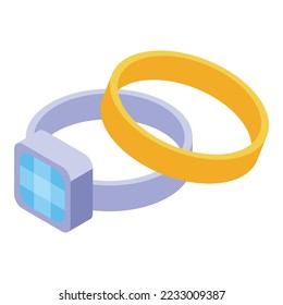 Woman rings icon isometric vector. Fashion accessory. Model shirt