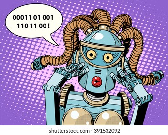 woman robot surprised