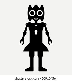 woman robot vector, robot icon