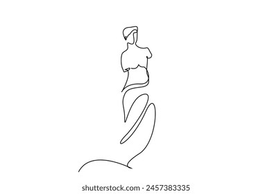 woman roman greek statue one line art design vector