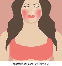 Woman with Rosacea Illustration Design