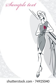 Woman with a rose. Similar to portfolio
