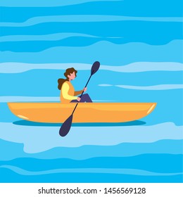 woman with rowboat in the river