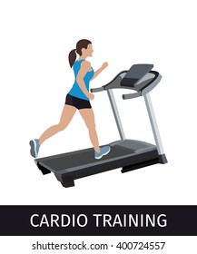  Woman run. How to run faster banner. Let's run. Run. Fitness elements. Vector flat design of fitness. Fitness woman. Fitness equipments. Fitness graphic. 
Cardio Training.
Power Training.