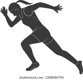 Woman Run Silhouette Cardio Sport