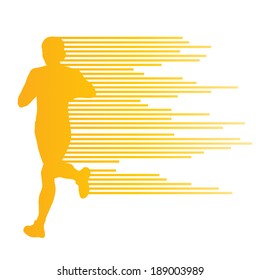 Woman runner silhouette vector background template concept made of stripes