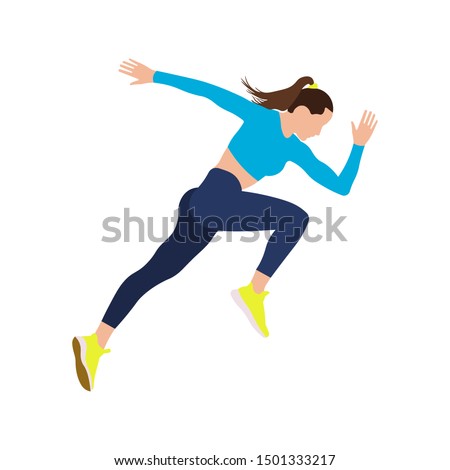 Woman runner sprinter explosive start in running.