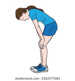 Woman Runner Tired ,vector Illustration
