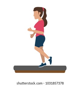 Woman running cartoon