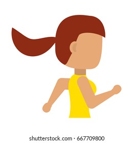 Woman running cartoon