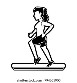 Woman running cartoon