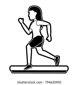 Woman running cartoon