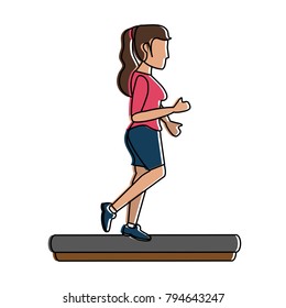 Woman running cartoon