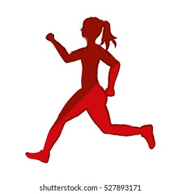woman running fitness icon vector illustration graphic design
