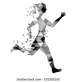 woman running fitness icon vector illustration graphic design