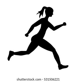 woman running fitness icon vector illustration graphic design