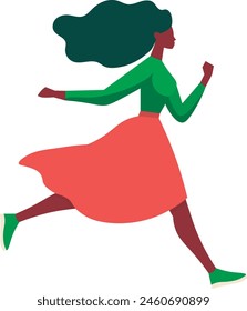 Woman running illustration, for backgrounds and designers