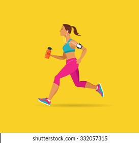 woman running, jogging - infographic