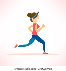 woman running, jogging, marathon, individual sport character