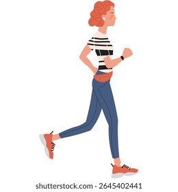 woman running marathon vector healthy lifestyle and sport icon isolated on white