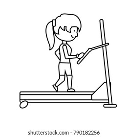 woman running on a treadmill
