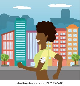 woman running portrait
