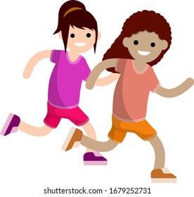 girls running