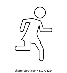 woman running silhouette emblem icon