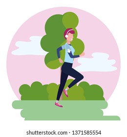 woman running with sportswear