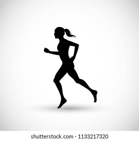 Woman running vector