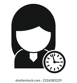 Woman rush job icon simple vector. Business work. Calendar boss