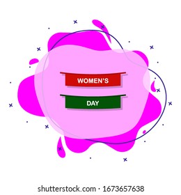 Woman s day, flags color liquid bacdge icon. Simple color vector of 8 march icons for ui and ux, website or mobile application