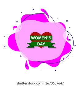 Woman s day, heart, ribbon color liquid bacdge icon. Simple color vector of 8 march icons for ui and ux, website or mobile application