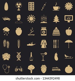 Woman salon icons set. Simple style of 36 woman salon vector icons for web for any design