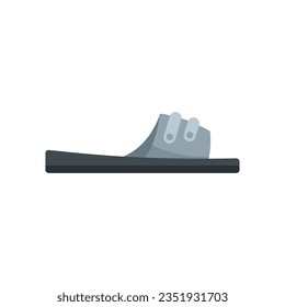 Woman sandal icon flat vector. Summer flop. Beach shoe isolated