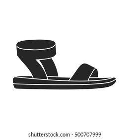 Woman sandals icon in  black style isolated on white background. Shoes symbol stock vector illustration.