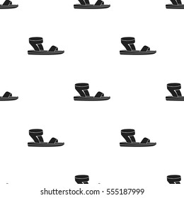 Woman sandals icon in  black style isolated on white background. Shoes pattern stock vector illustration.