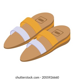 Woman sandals icon. Isometric of woman sandals vector icon for web design isolated on white background