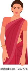 woman in saree character, beautiful indian woman wearing saree.