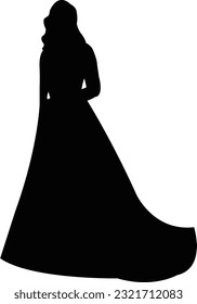 a woman satnding body silhouette vector