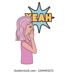 woman saying yeah avatar character