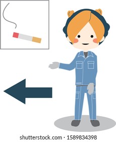 
A woman says cigarette is here