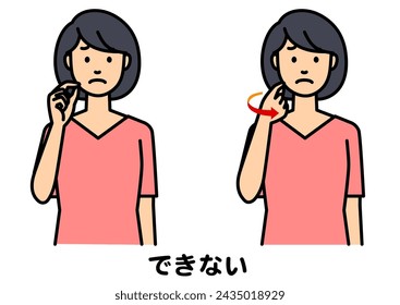 A woman says "I can't" in sign language
