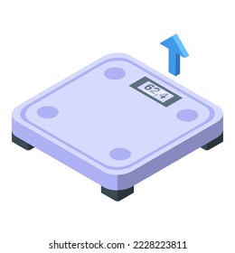 Woman scales icon isometric vector. Menopause hormone. Age period