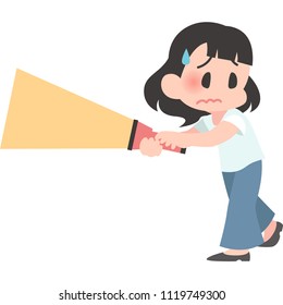 A woman scared something